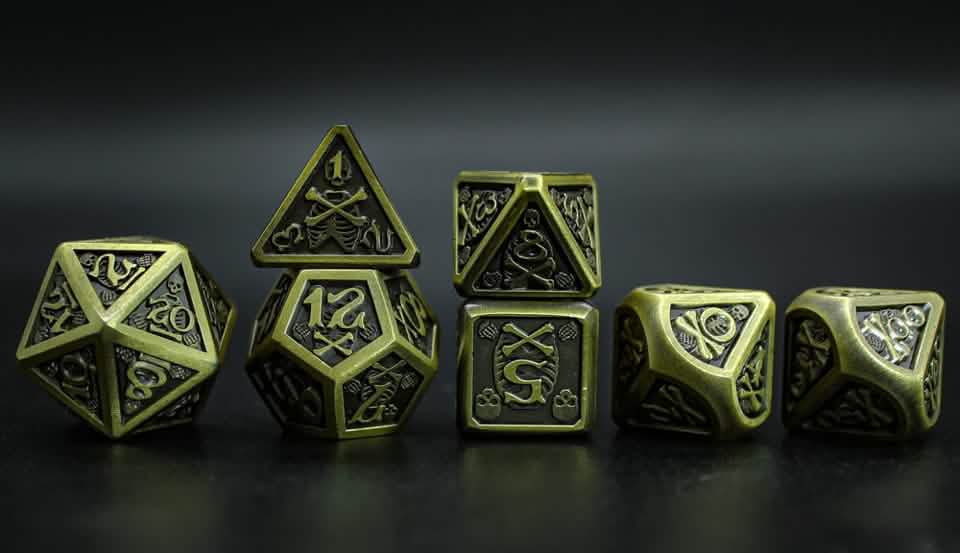 Boneshadow – view 5 – metal DnD dice set