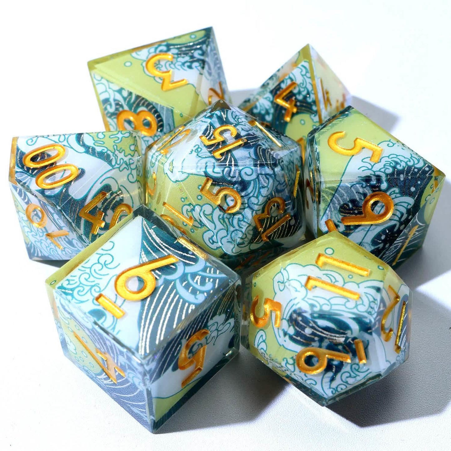 Dawnbreaker – view 7 – art core DnD dice set