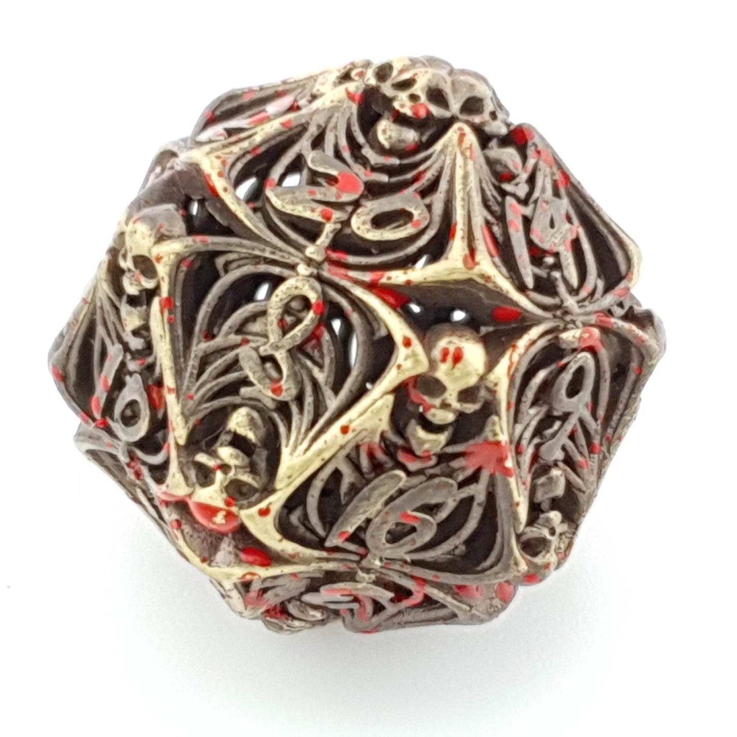 Necromancer's Fortune – close-up view – metal DnD dice set