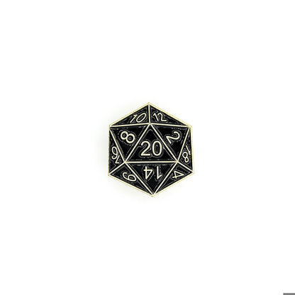 D20 Pin Badge | Broach | Black & Gold