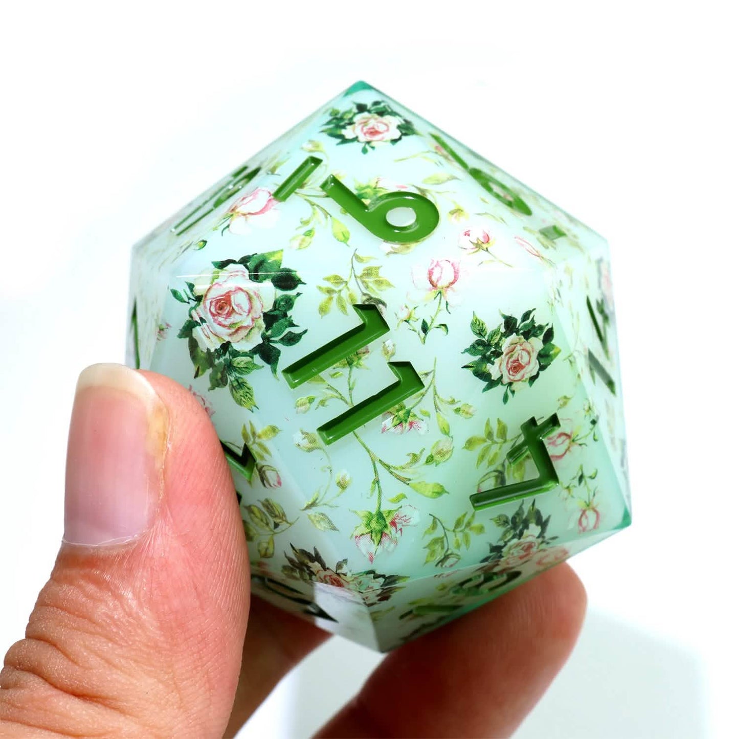 Floral Notes – product detail – art core DnD dice set (1)