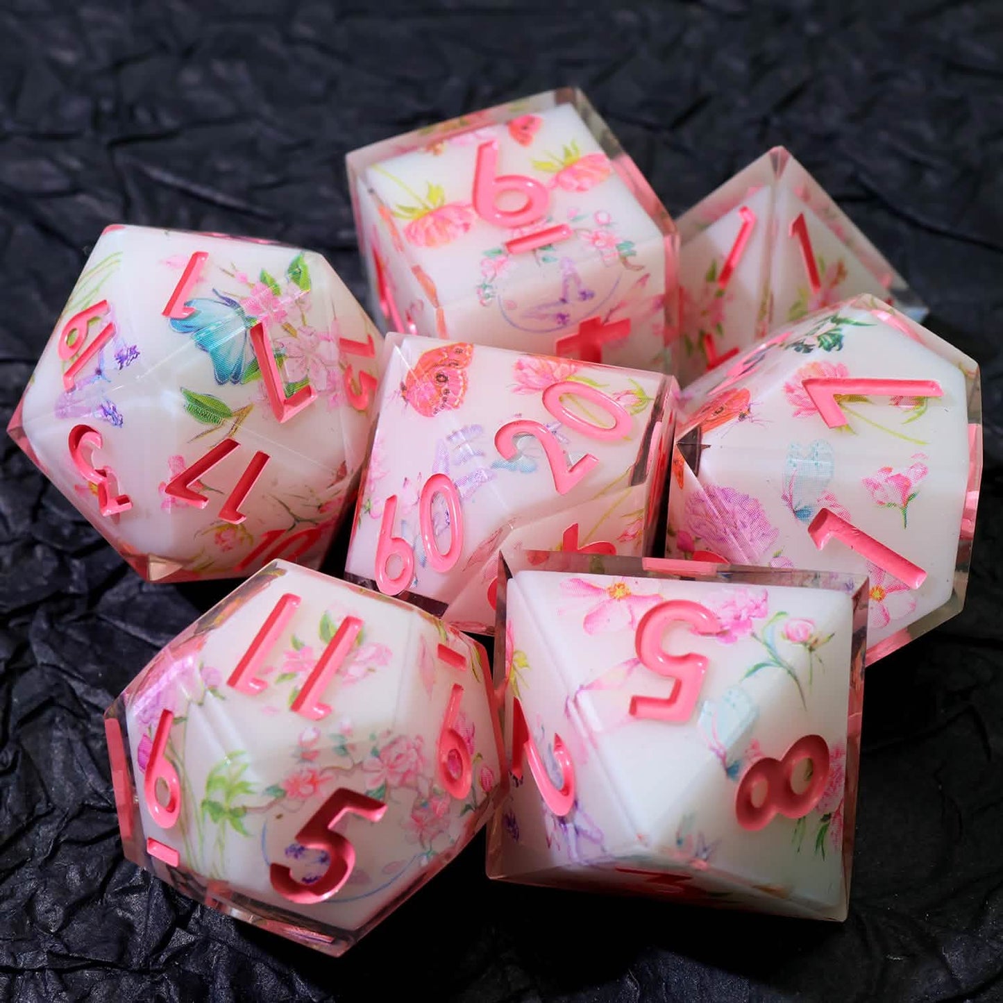 Fey Garden – view 8 – art core DnD dice set