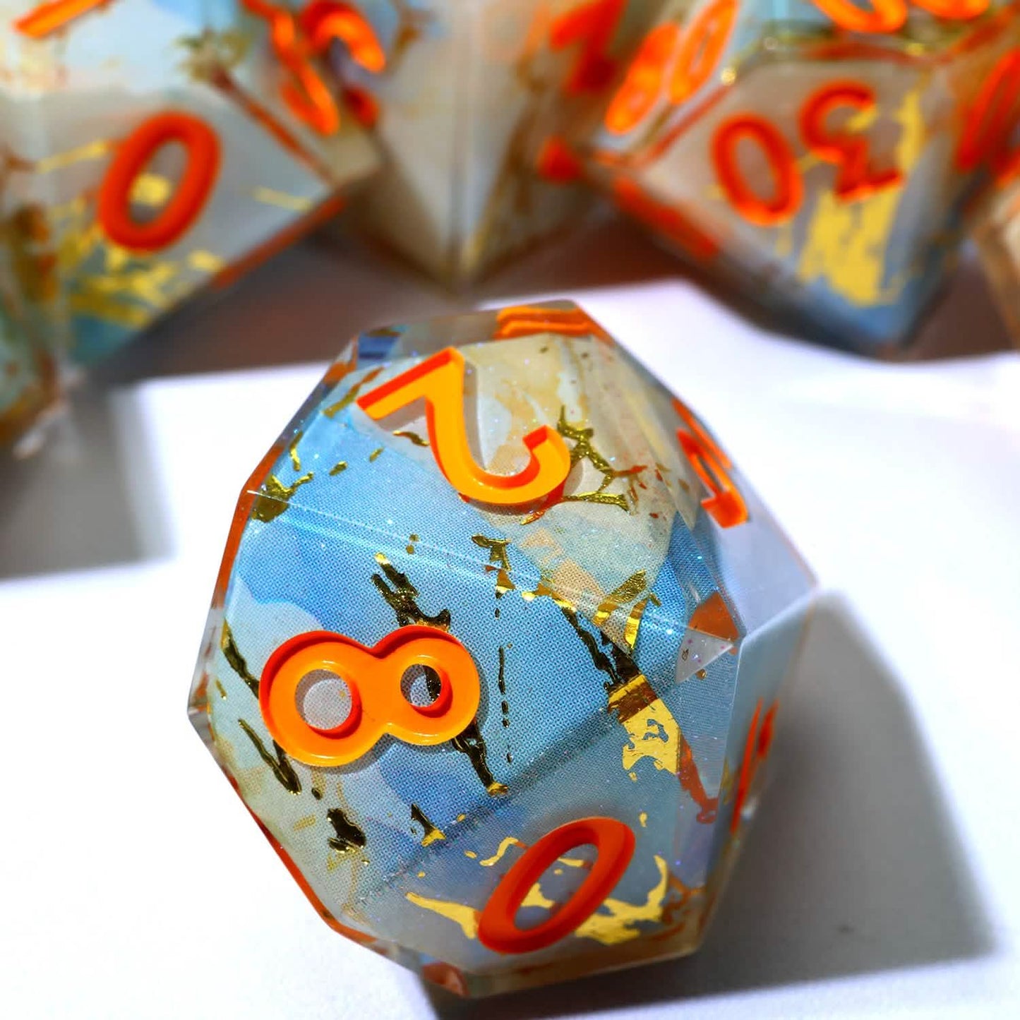 Divine Thunder – view 6 – art core DnD dice set