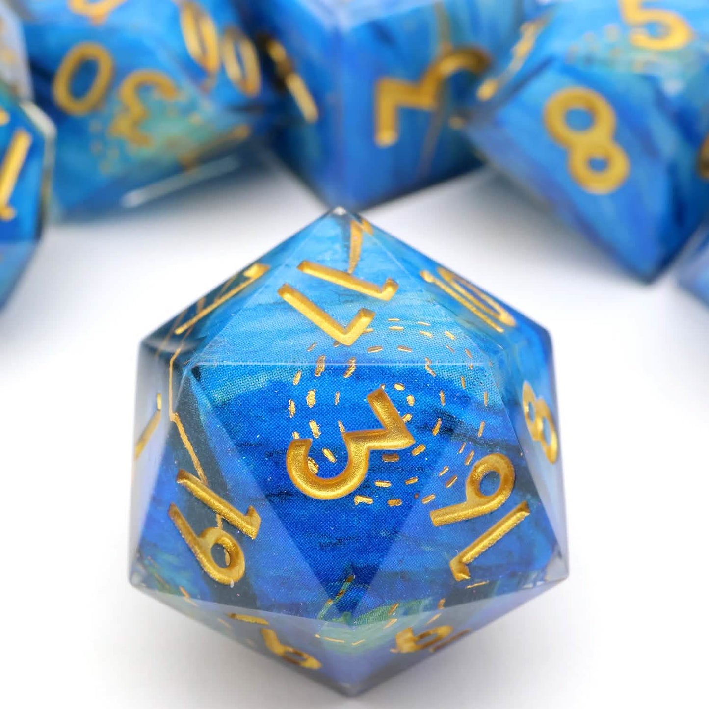 Astral Tide – view 6 – art core DnD dice set