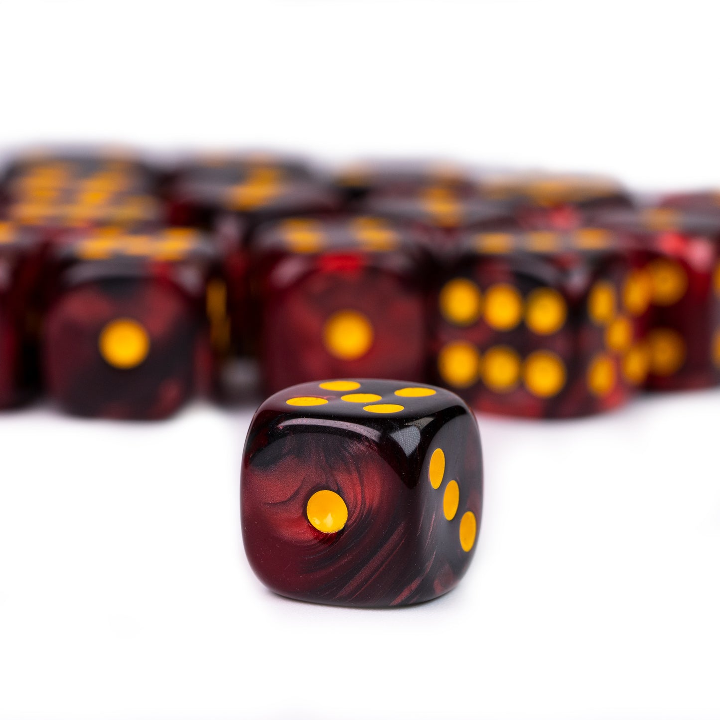 12mm D6 | Red & Black | Pack of 36