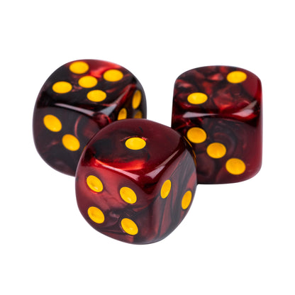 12mm D6 | Red & Black | Pack of 36