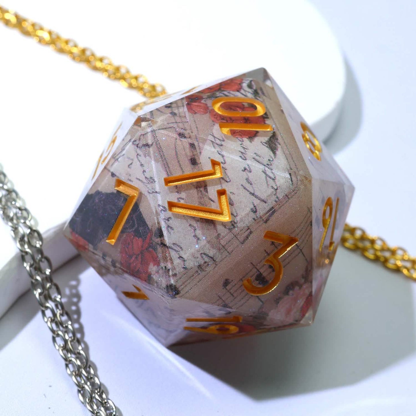 Sonnet of Thorns – lifestyle shot – art core DnD dice set