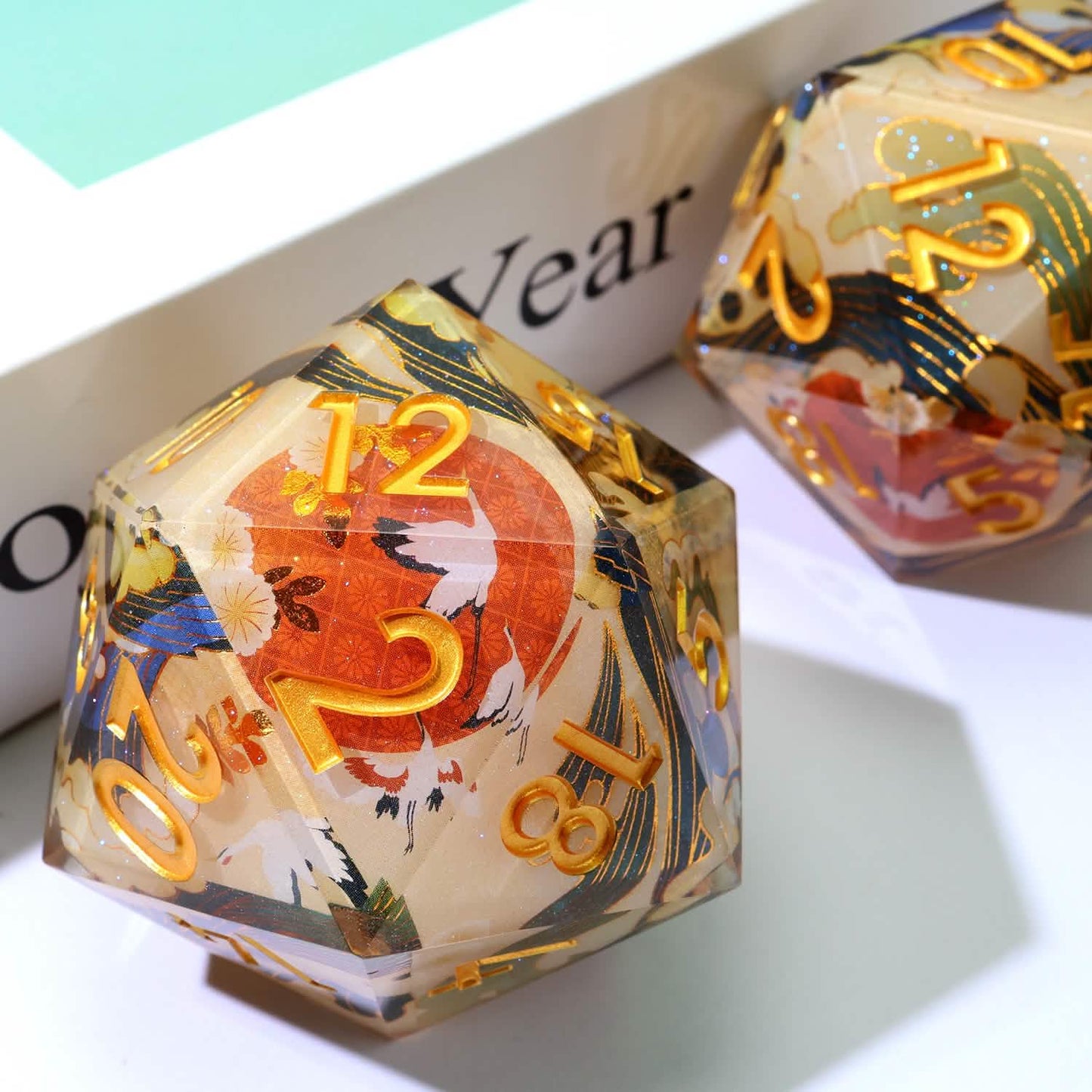 Whispering Glade – view 5 – art core DnD dice set