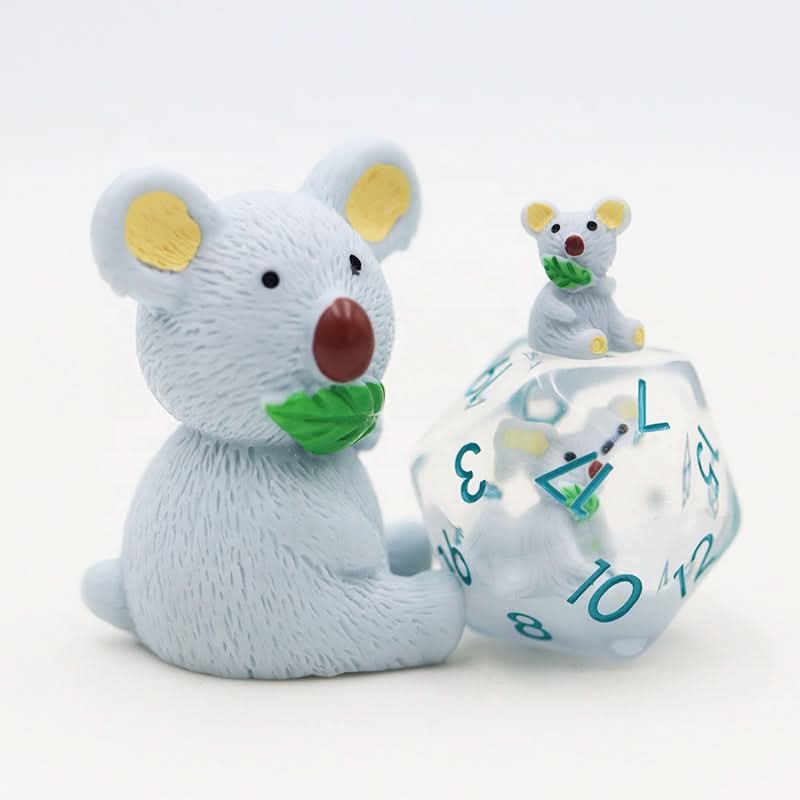 Cuddly Koalas | Resin Inclusion Dice | 7 Piece Set