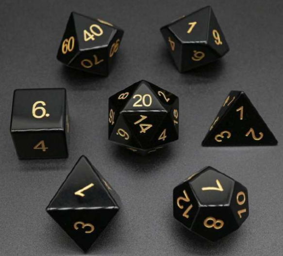 Obsidian | Natural Stone | 7 Piece Set