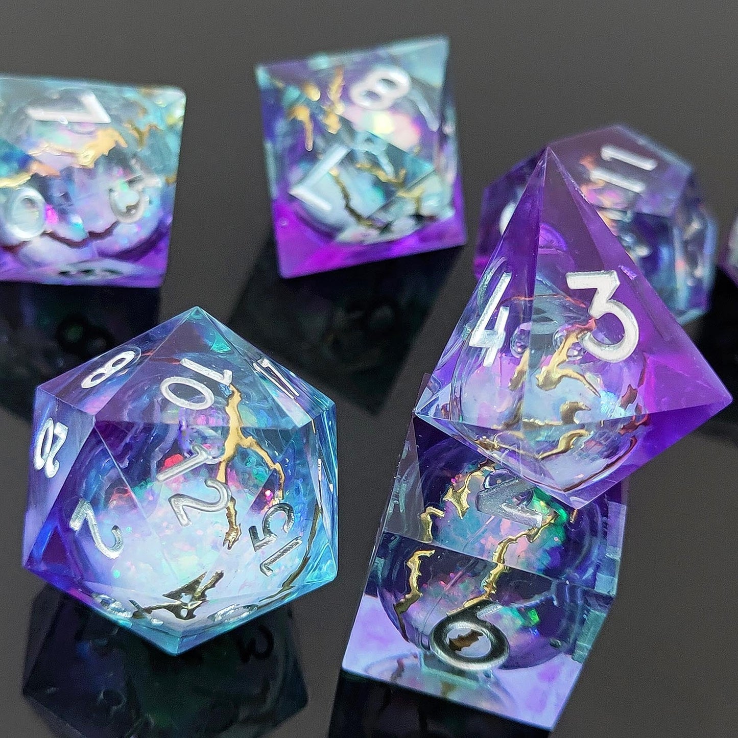 Starlight Elixir | Liquid Core Dice | Resin | 7 Piece Set