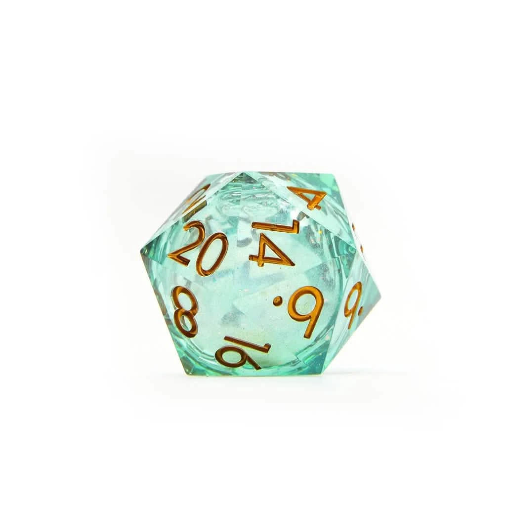 Forest Fae – close-up view – liquid core DnD dice set