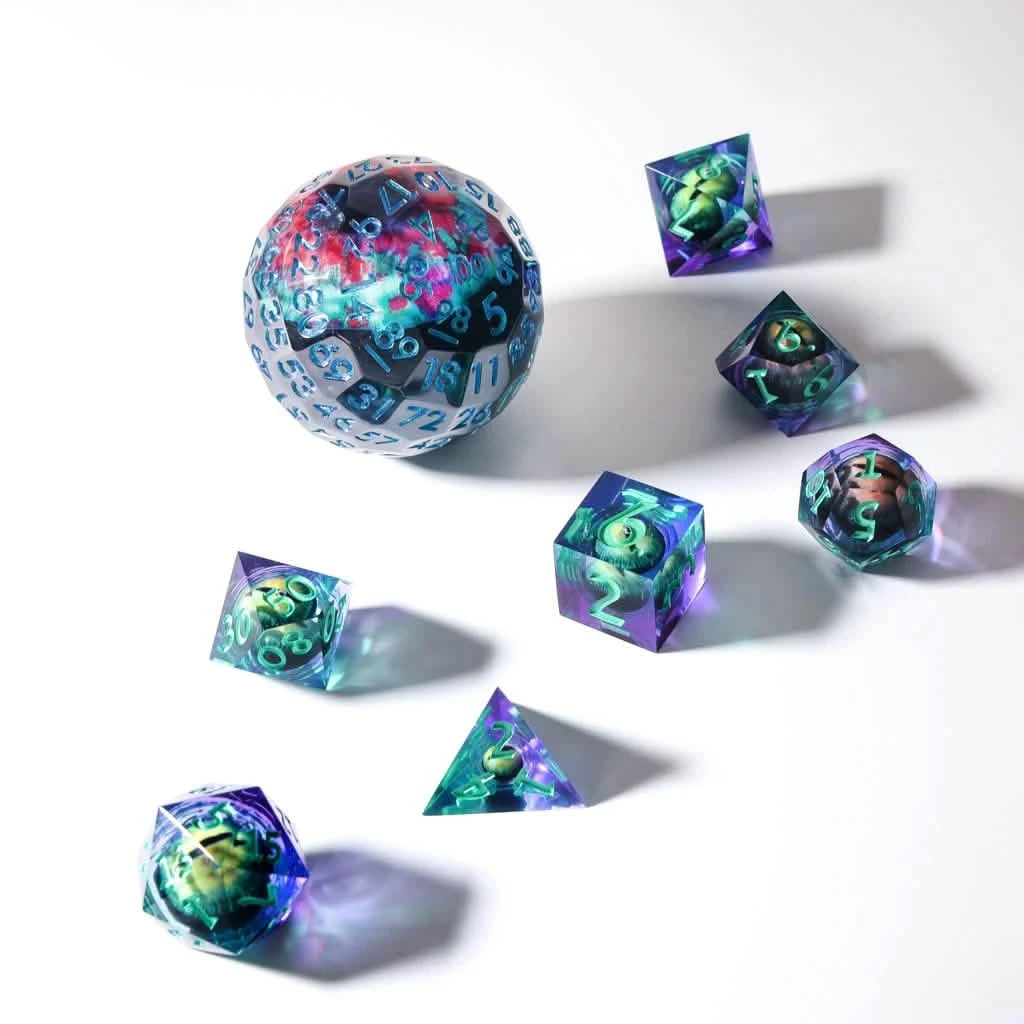 Orb of Eternity – product detail – liquid core DnD dice set