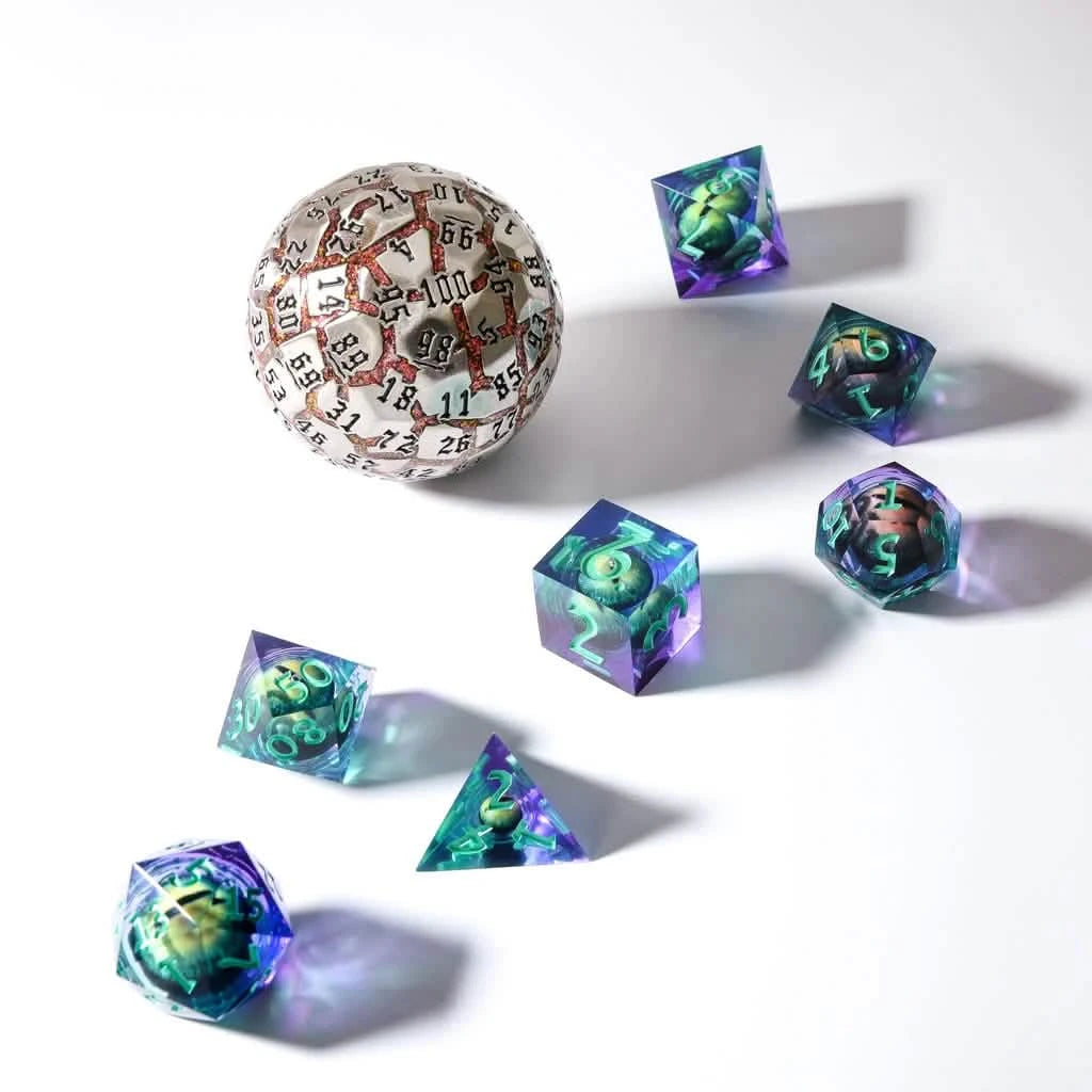 Infernal Steel – product detail – DnD dice set