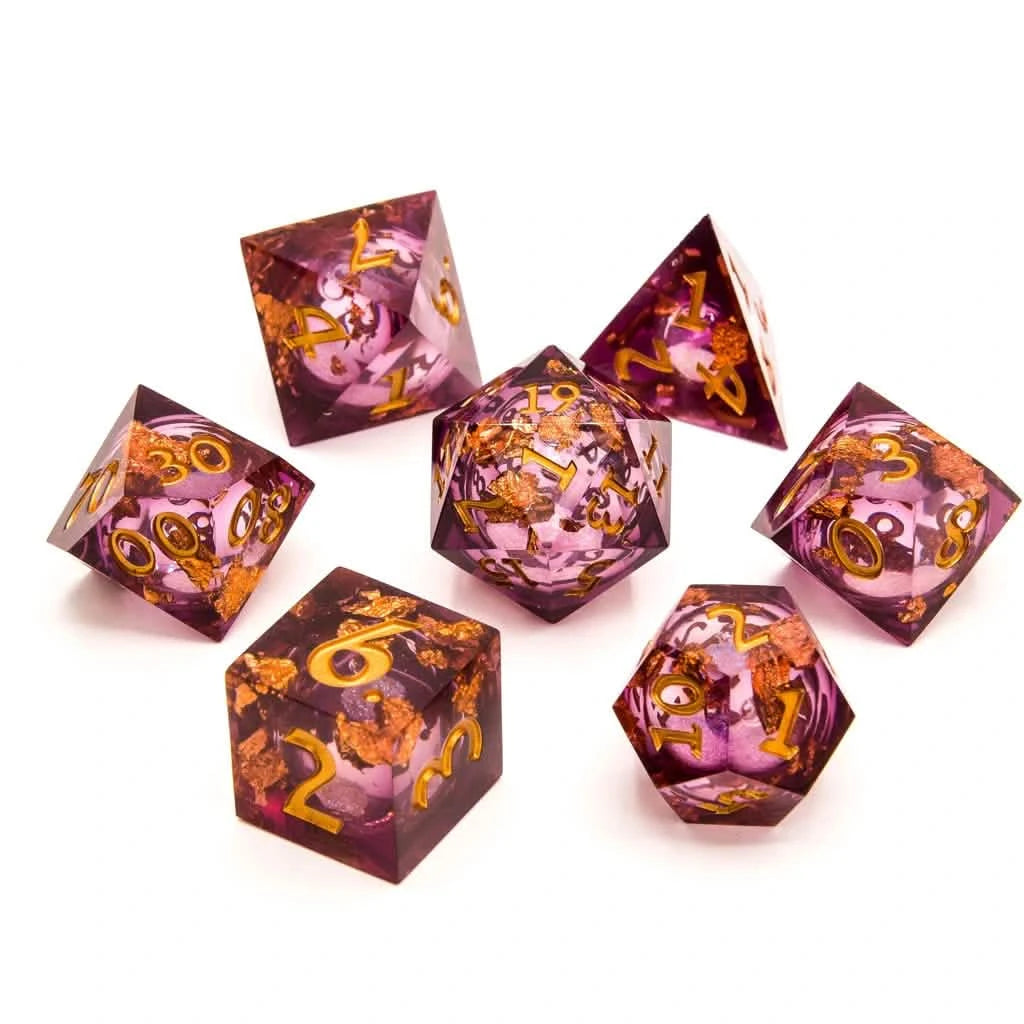 Summer Wine – lifestyle shot – liquid core DnD dice set