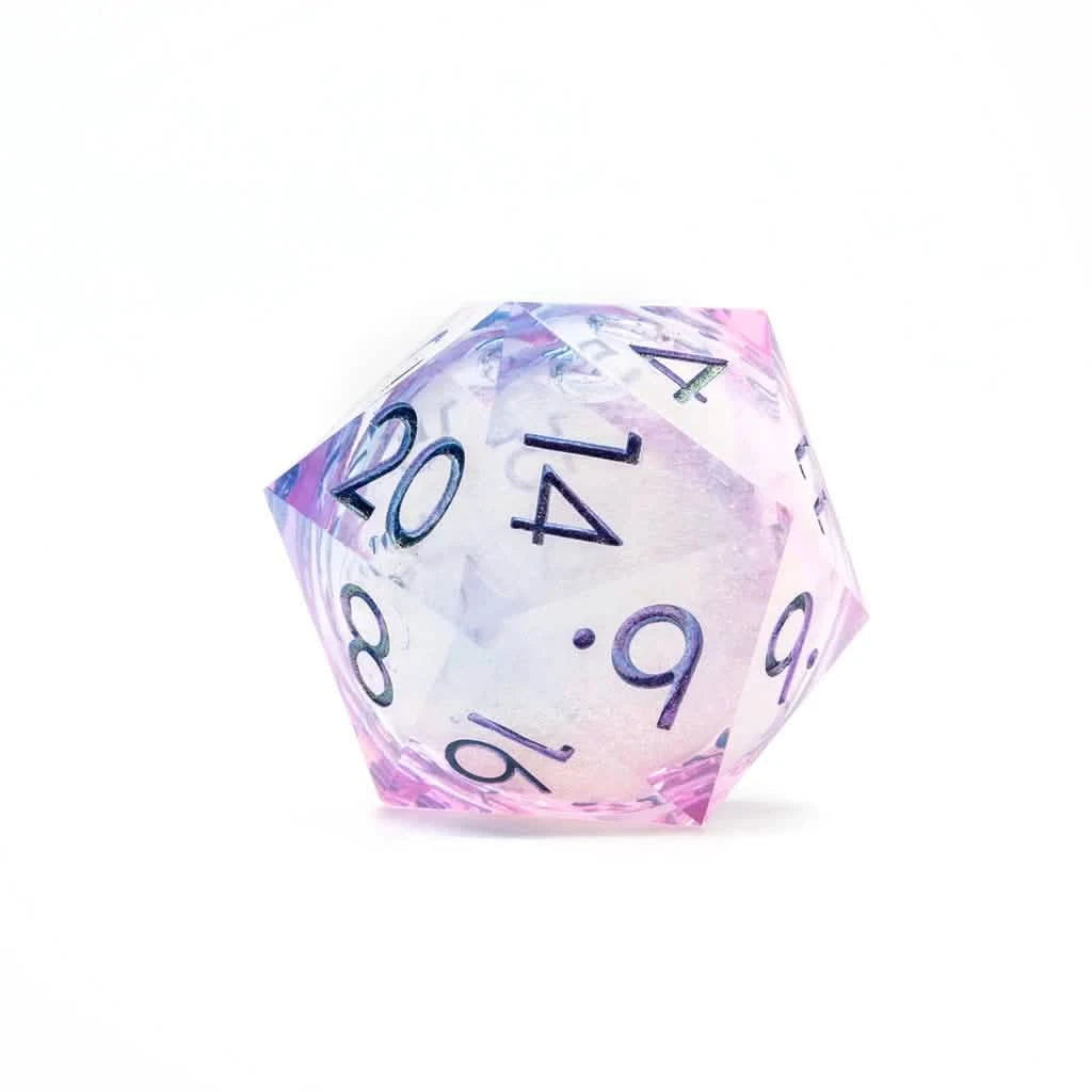 Seelie Fae – close-up view – liquid core DnD dice set (1)