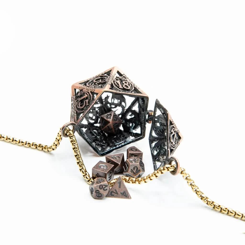 Quest Keeper – close-up view – DnD dice pendant necklace