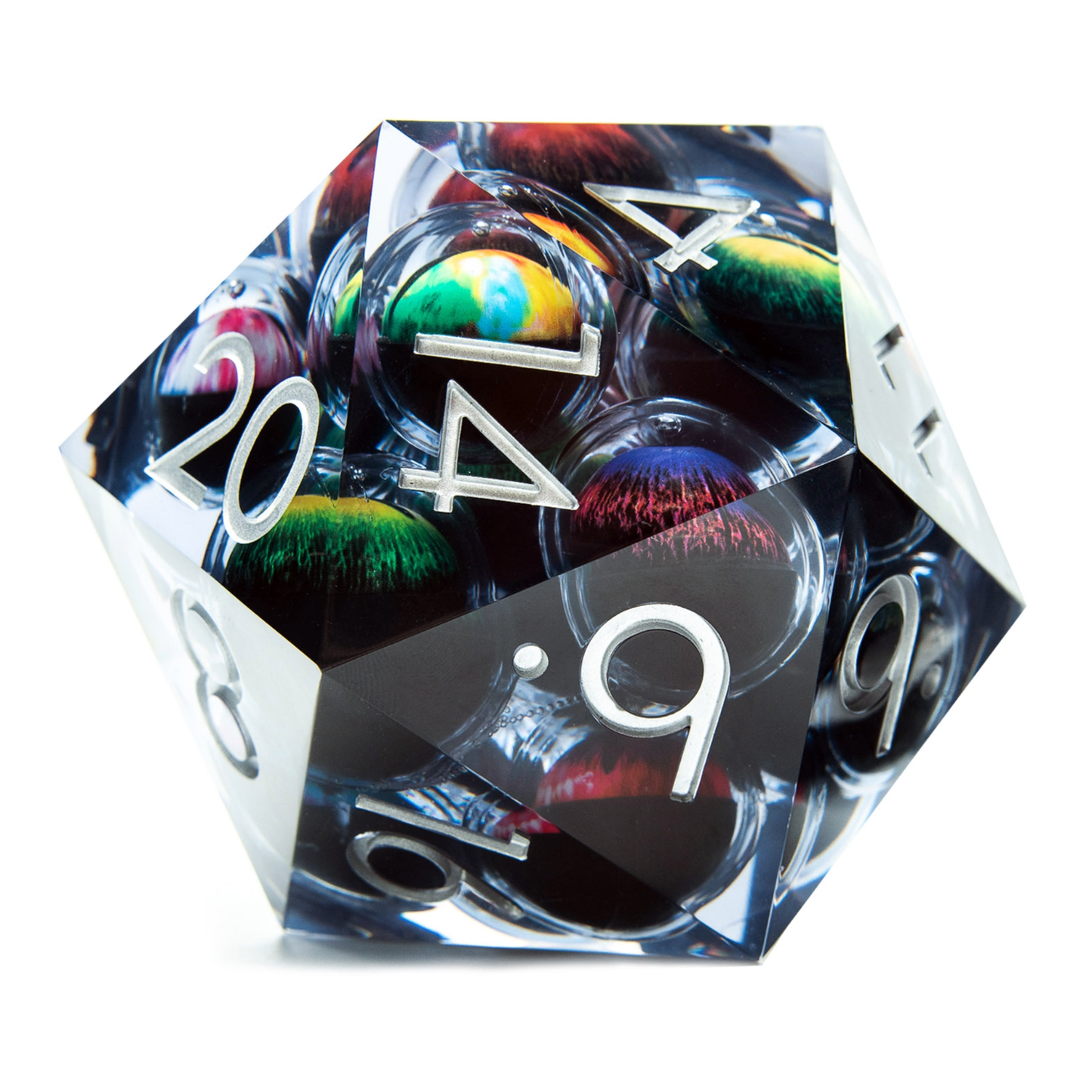 Eyes of Insight – close-up view – liquid core DnD dice set