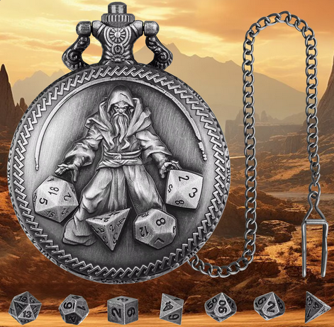 Sorcerer's Hoard – pocket watch DnD dice set – Tabletop Dominion (1)
