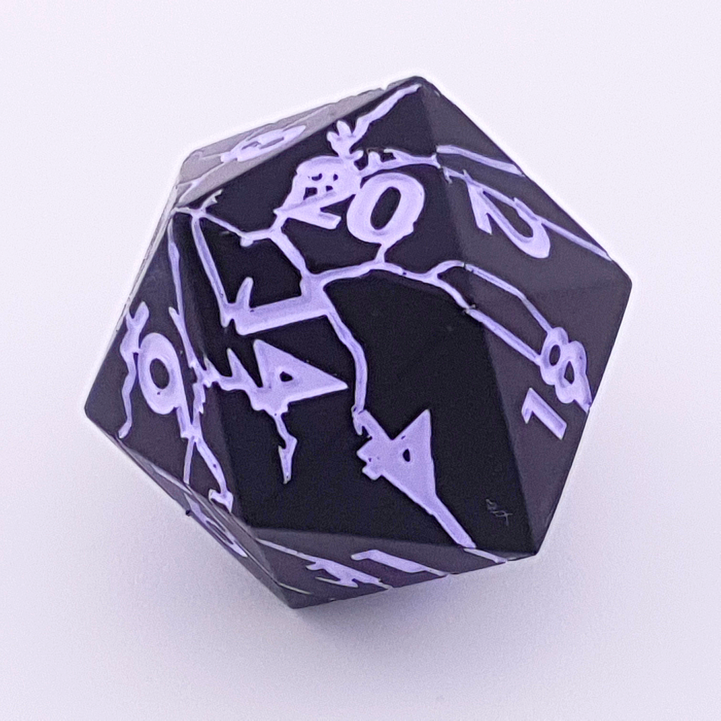 Shadow Arcana – close-up view – metal DnD dice set