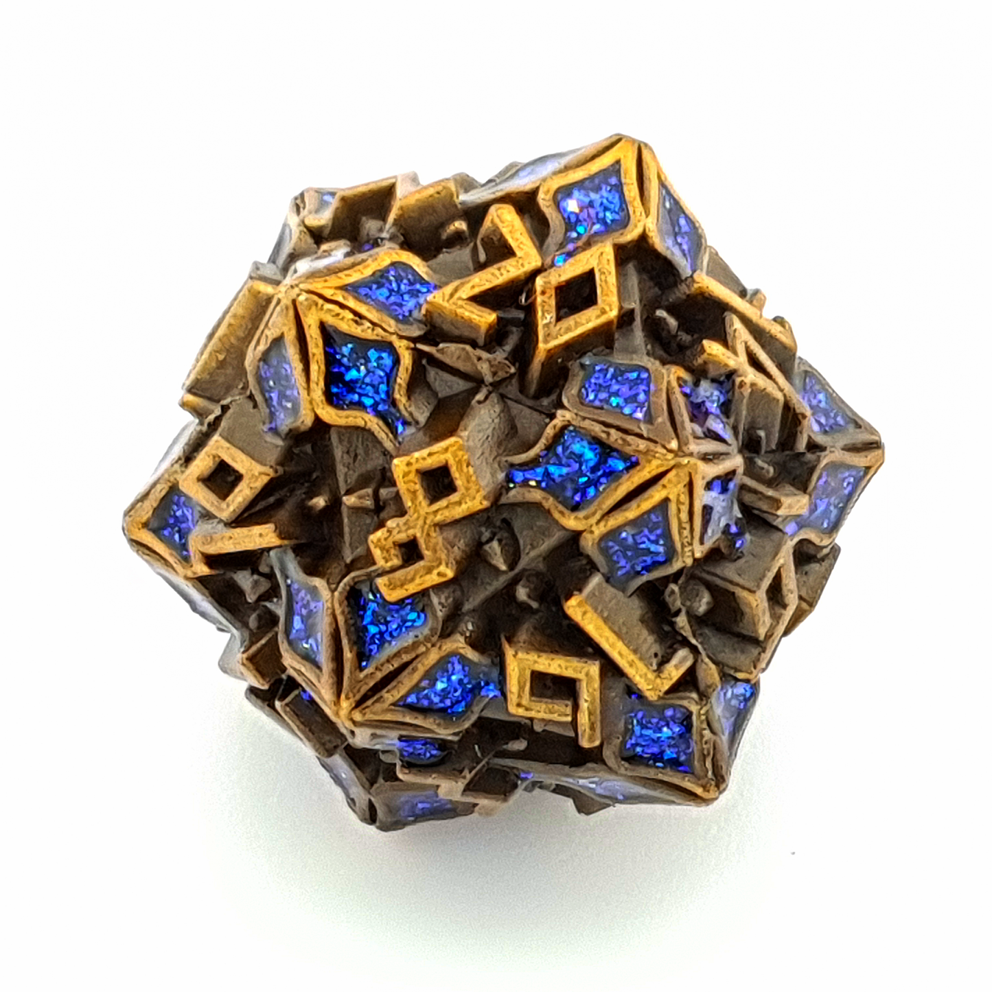 Noble Verdance – close-up view – metal DnD dice set