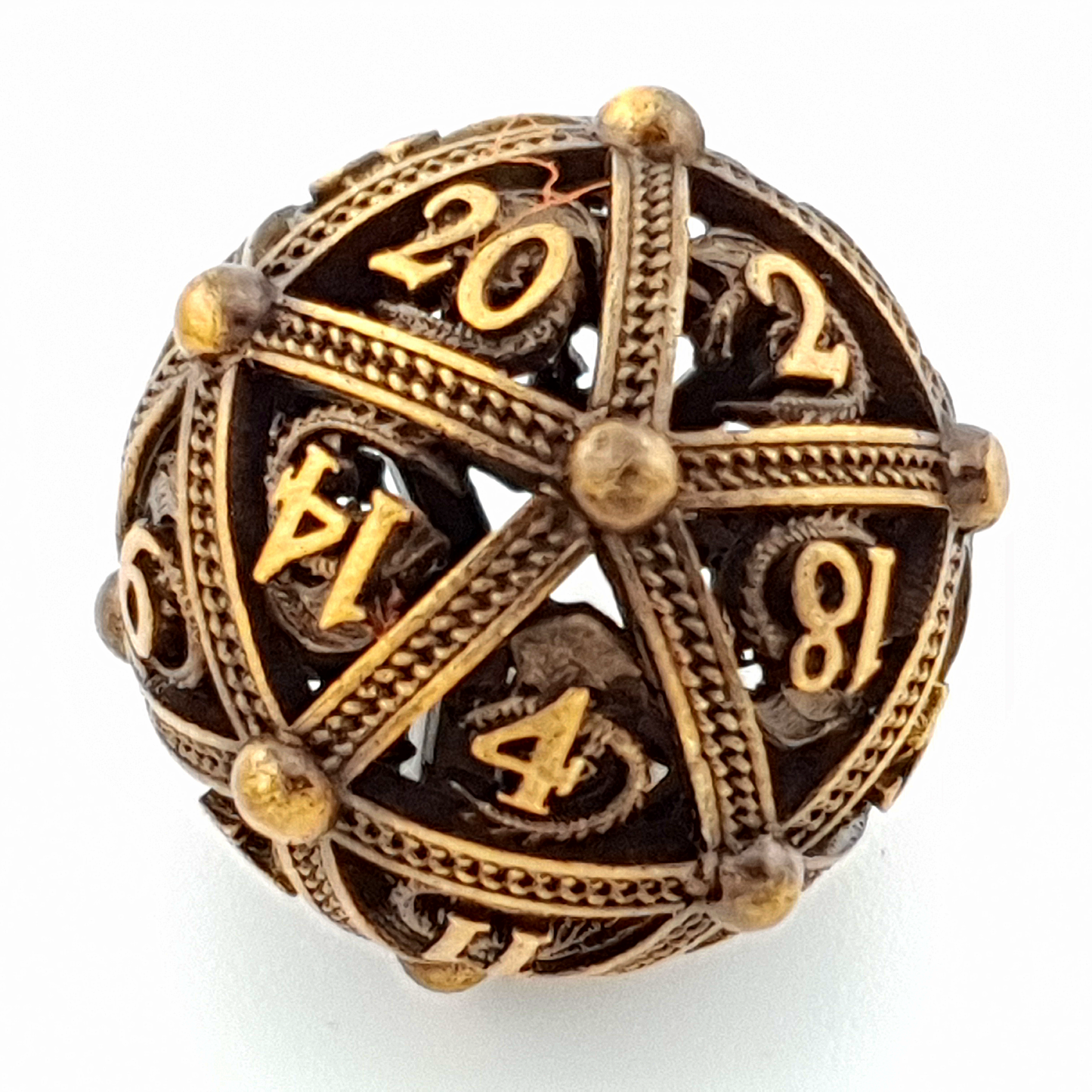 Golden Guardian – product detail – metal DnD dice set