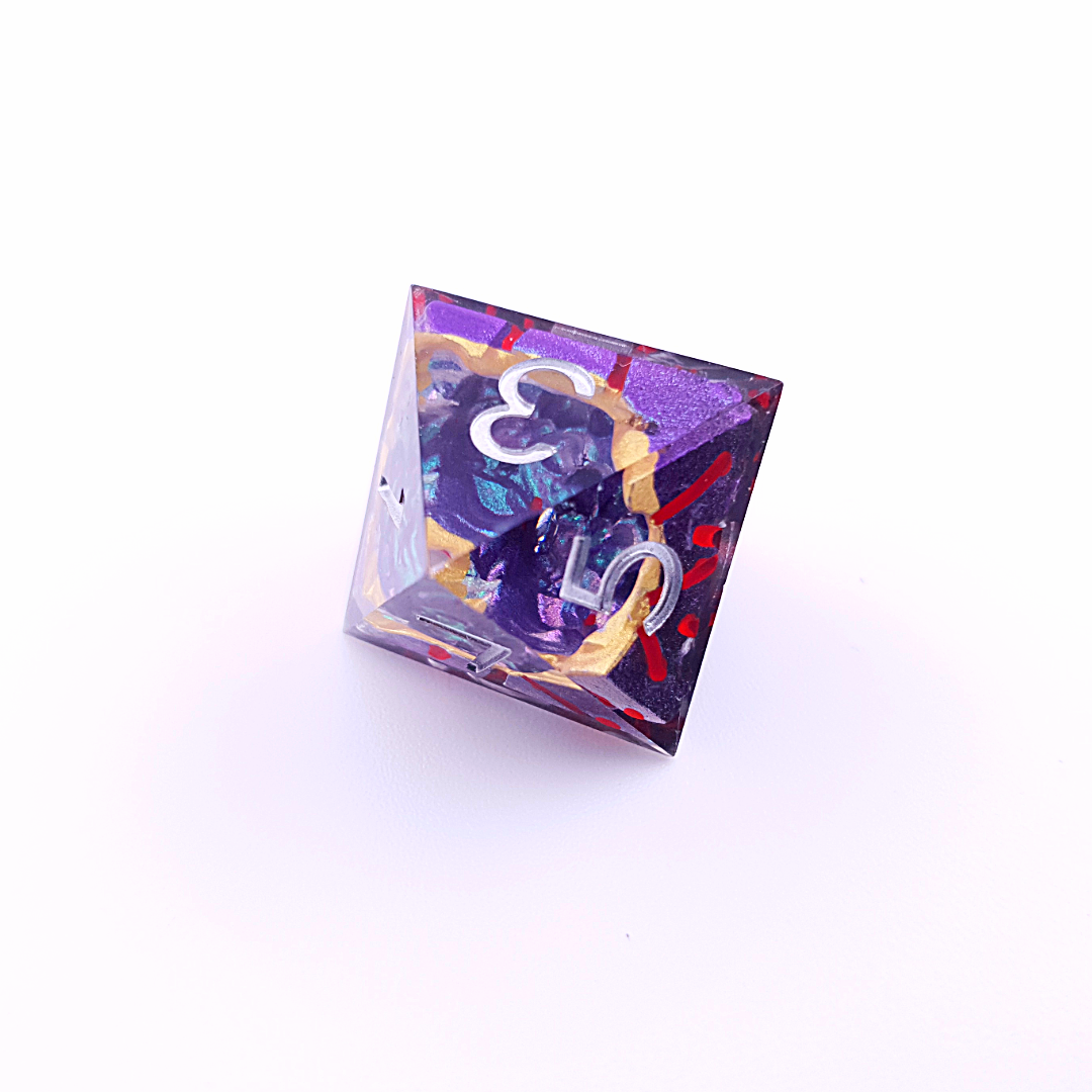 Chaos Nexus – view 5 – geode DnD dice set