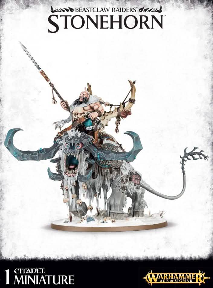 Ogor Mawtribes: Frostlord On Stonehorn – Warhammer miniature – Tabletop Dominion
