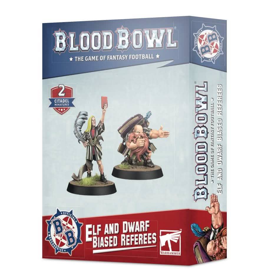 Blood Bowl Elf And Dwarf Biased Referees – Warhammer miniature – Tabletop Dominion