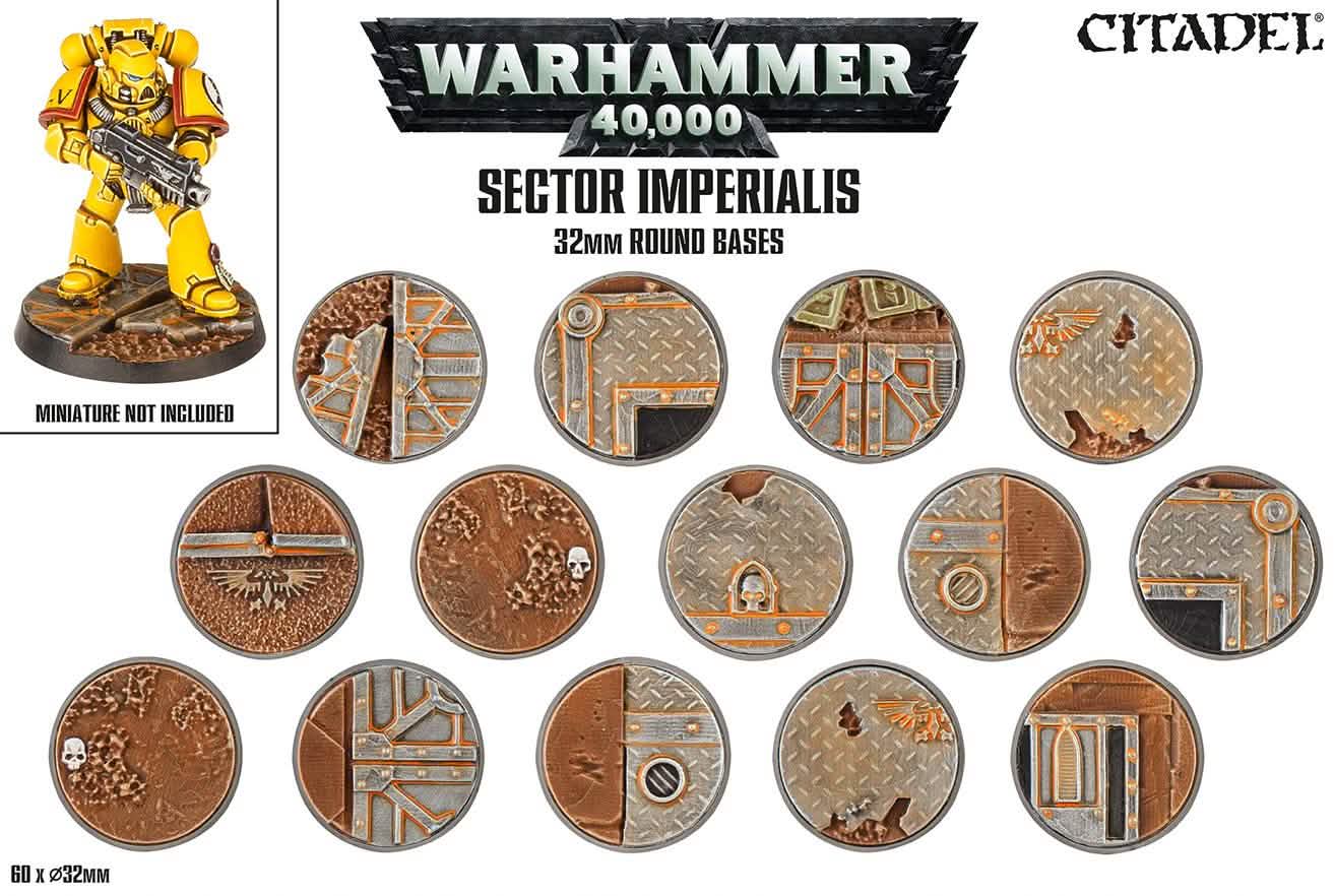 Sector Imperialis: 32Mm Round Bases – Warhammer miniature – Tabletop Dominion