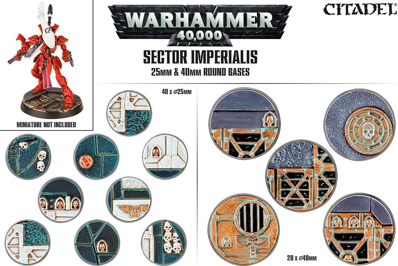 Sector Imperialis: 25 & 40Mm Round Bases – Warhammer miniature – Tabletop Dominion