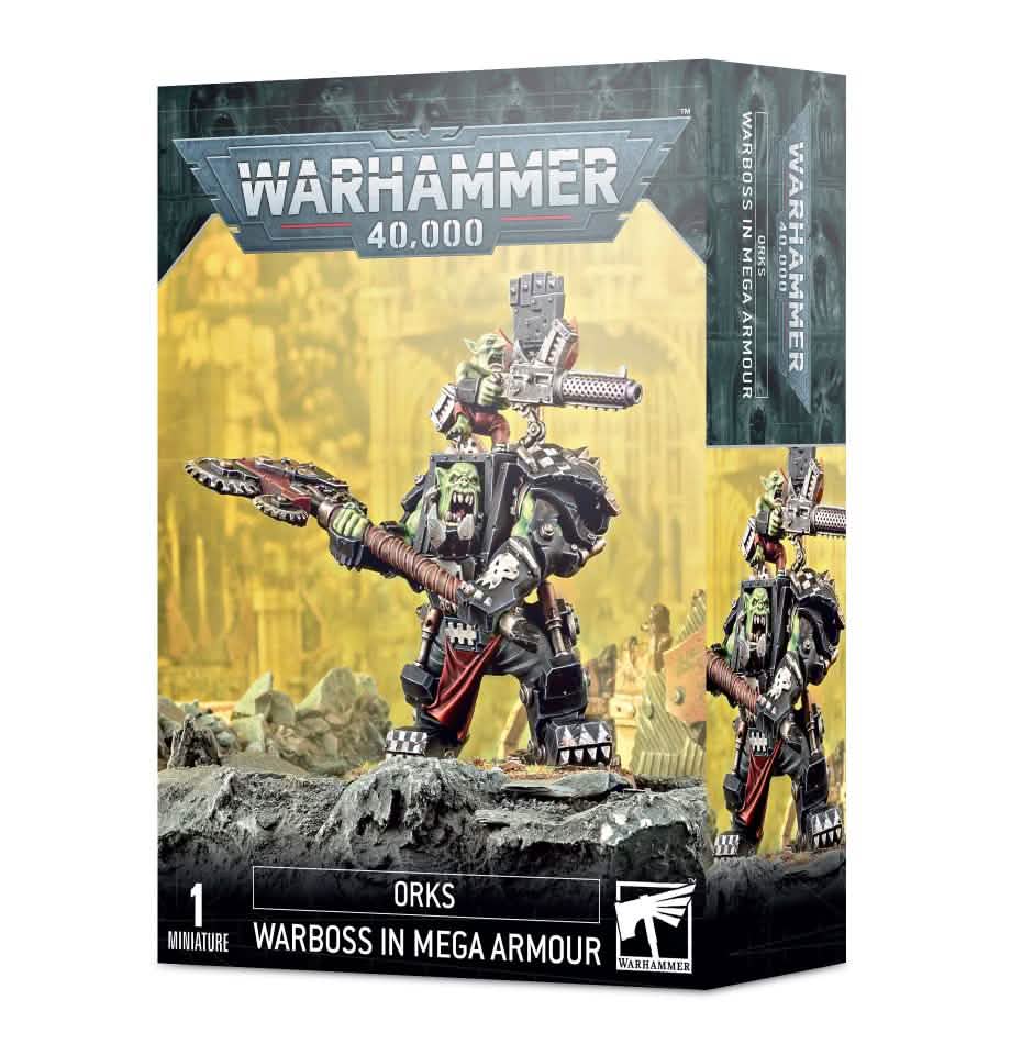 Orks: Orks: Ork Warboss In Mega Armour – Warhammer miniature – Tabletop Dominion