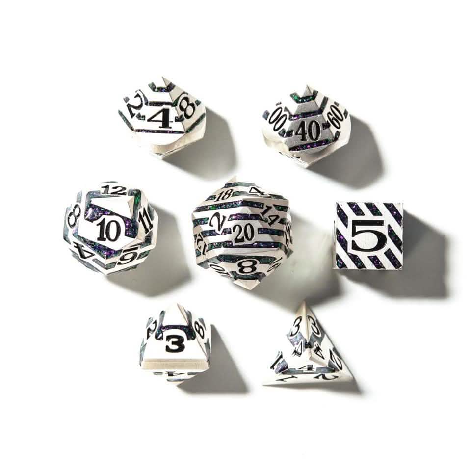 The Alchemist – lifestyle shot – metal DnD dice set