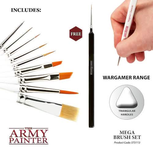 The Army Painter: Mega Brush Set – close-up view – Warhammer hobby tools