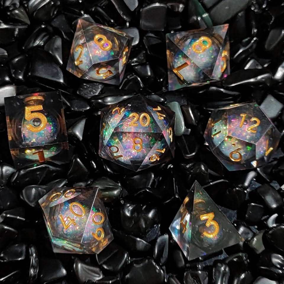Arcane Cosmos – liquid core DnD dice set – Tabletop Dominion (1)