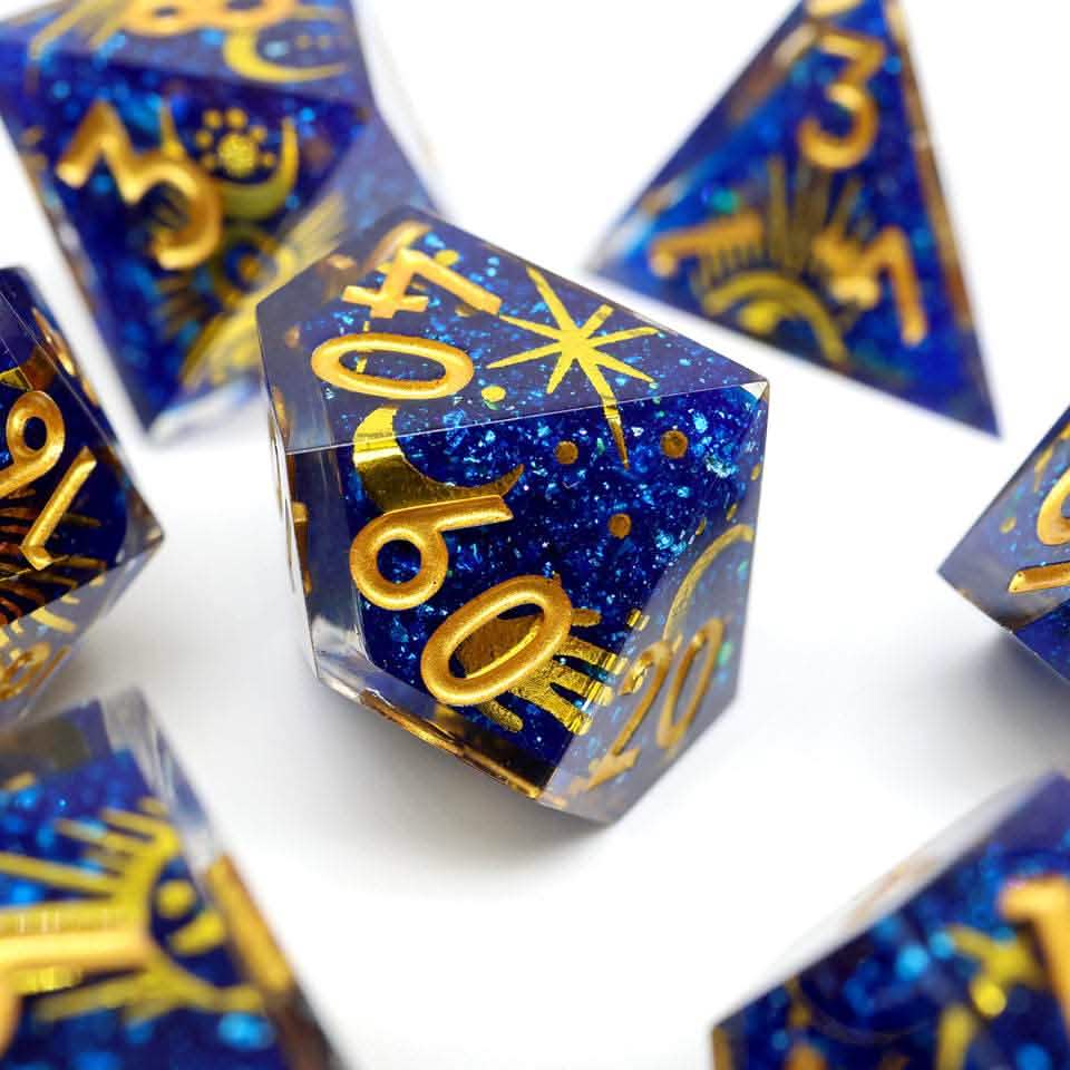 Celestial Body – view 7 – art core DnD dice set