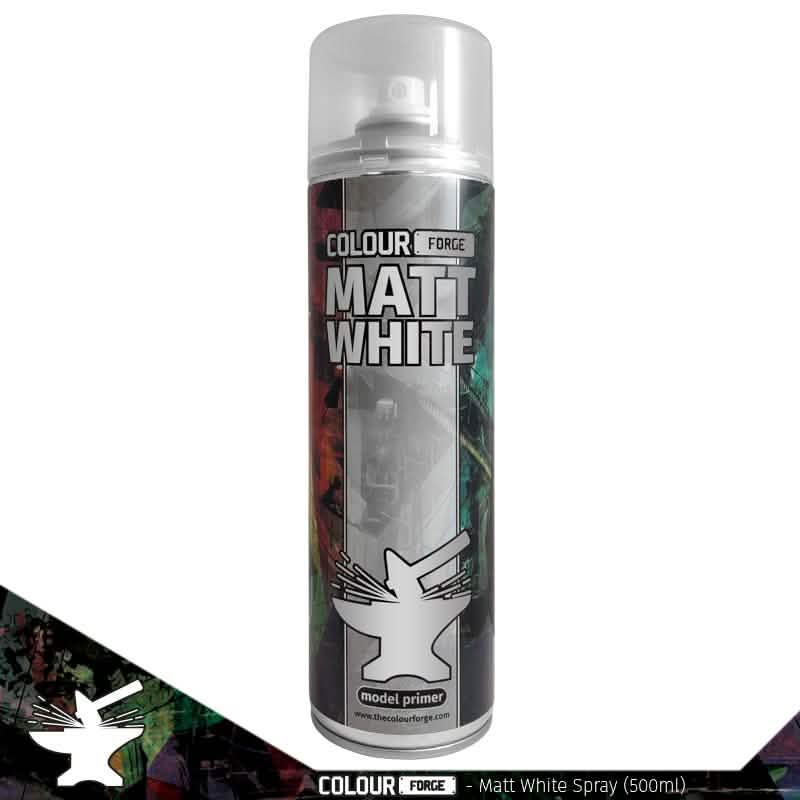 Colour Forge: Matt White Spray (500ml) – miniature spray paint primer – Tabletop Dominion