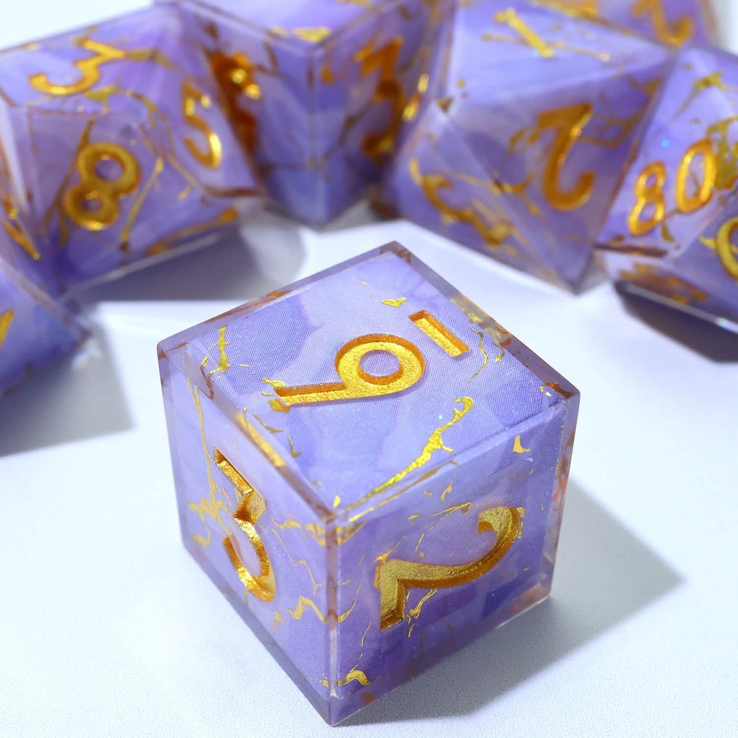 Lunari Whisper – view 6 – art core DnD dice set