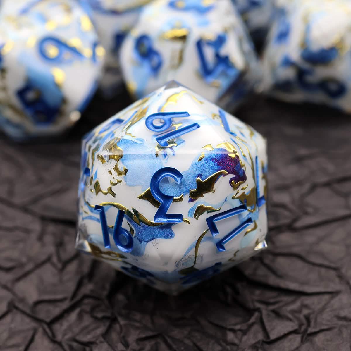 Divine Marble – view 12 – art core DnD dice set