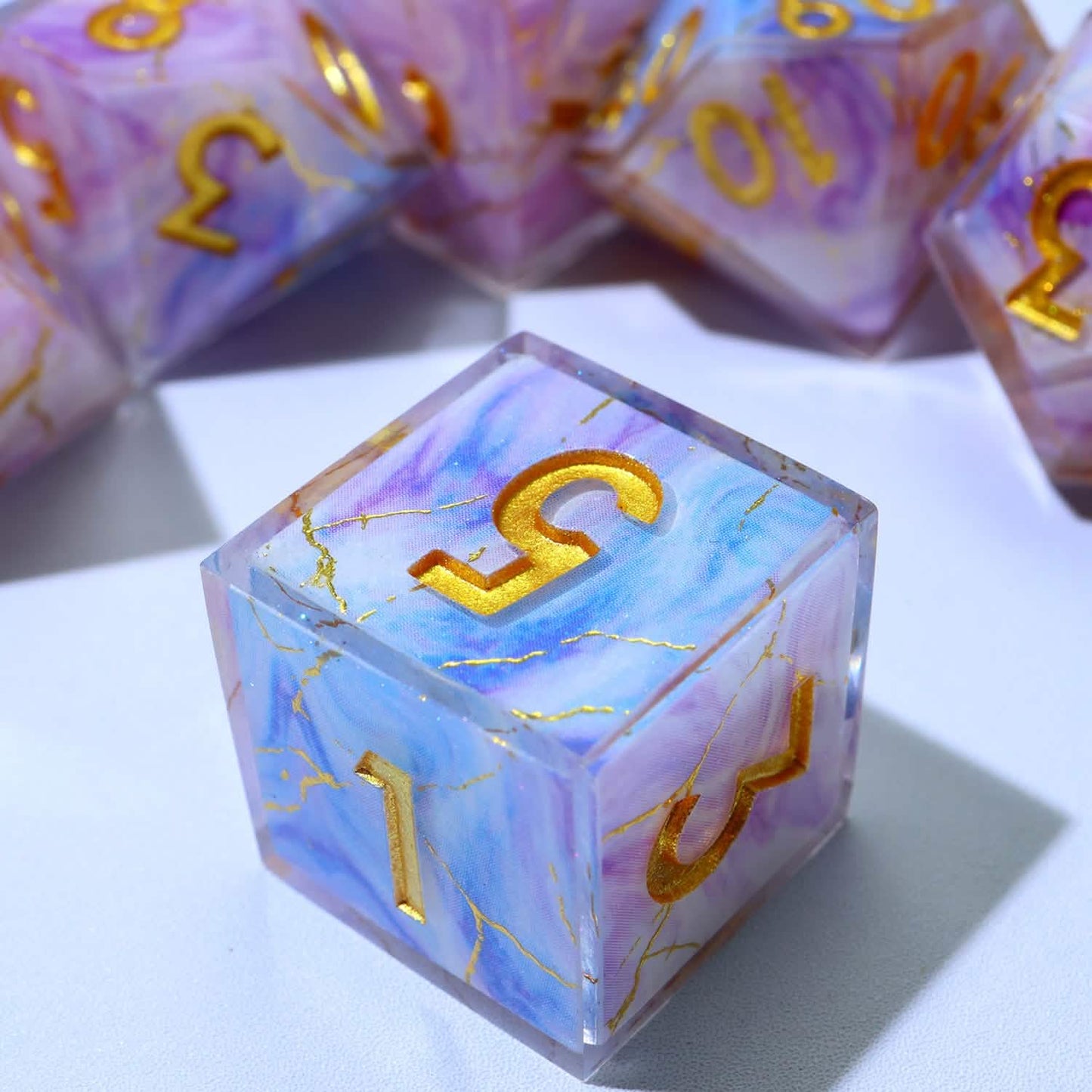 Glimmerveil – view 6 – art core DnD dice set