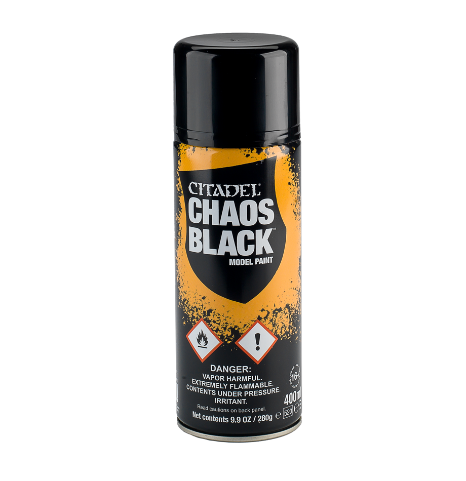 Chaos Black Spray Paint – Warhammer miniature – Tabletop Dominion