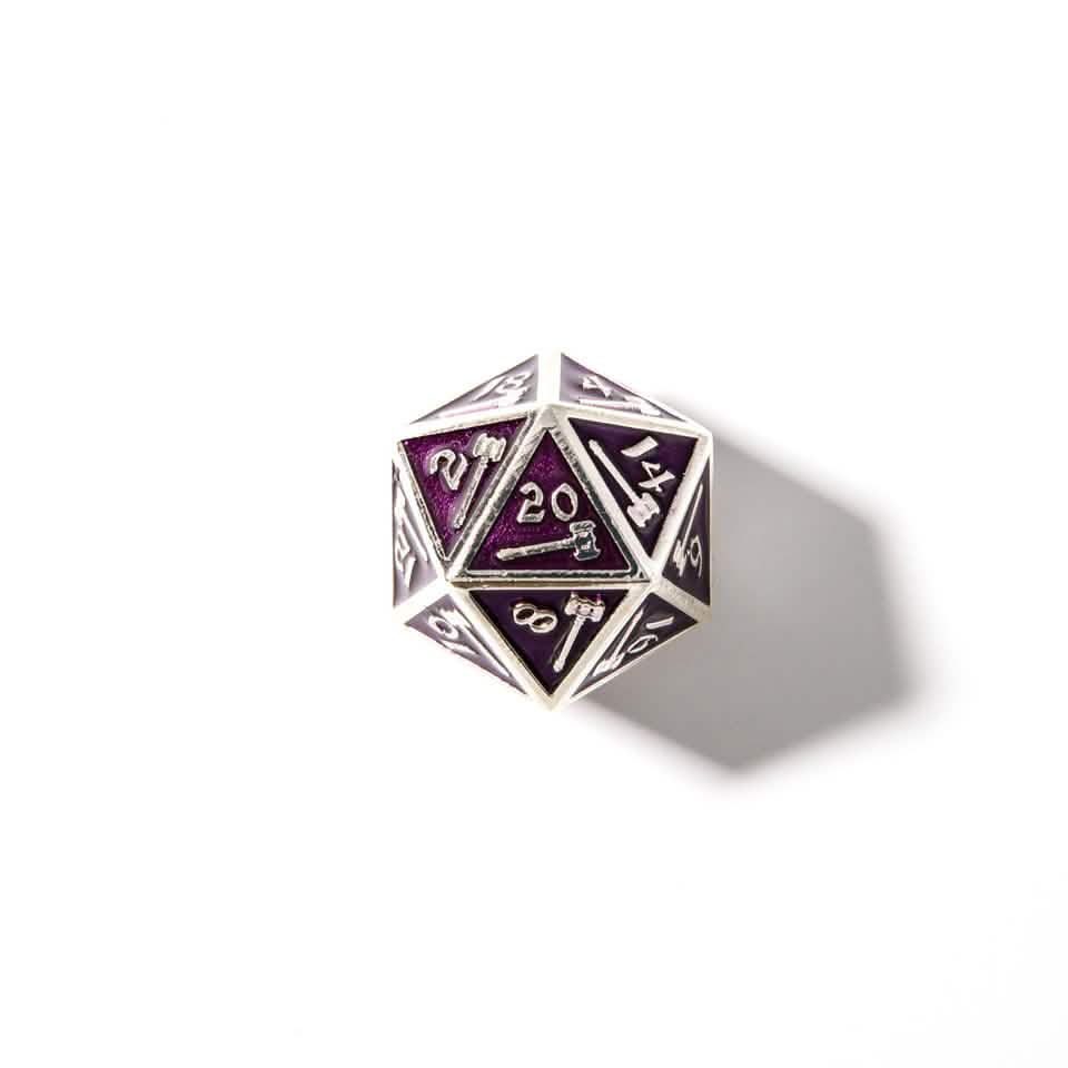 Warrior's Amulet – lifestyle shot – metal DnD dice set