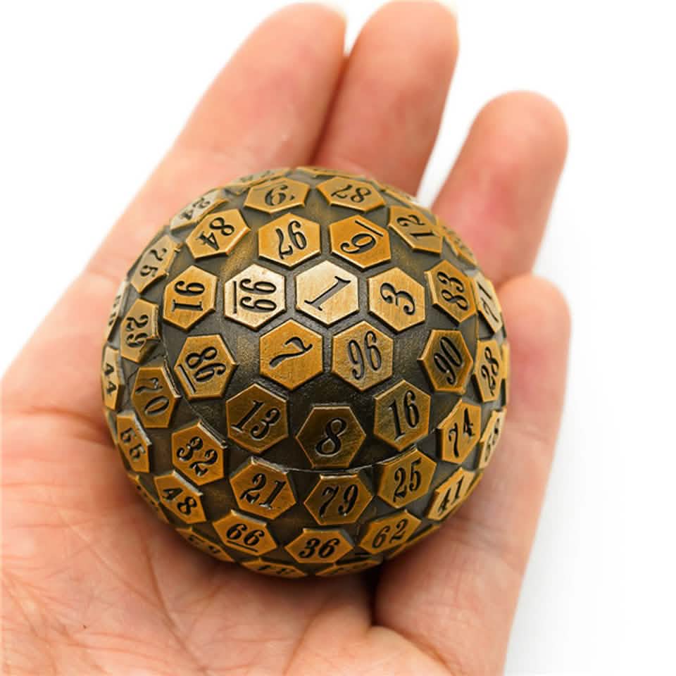 Gold Oracle – view 10 – metal DnD dice set