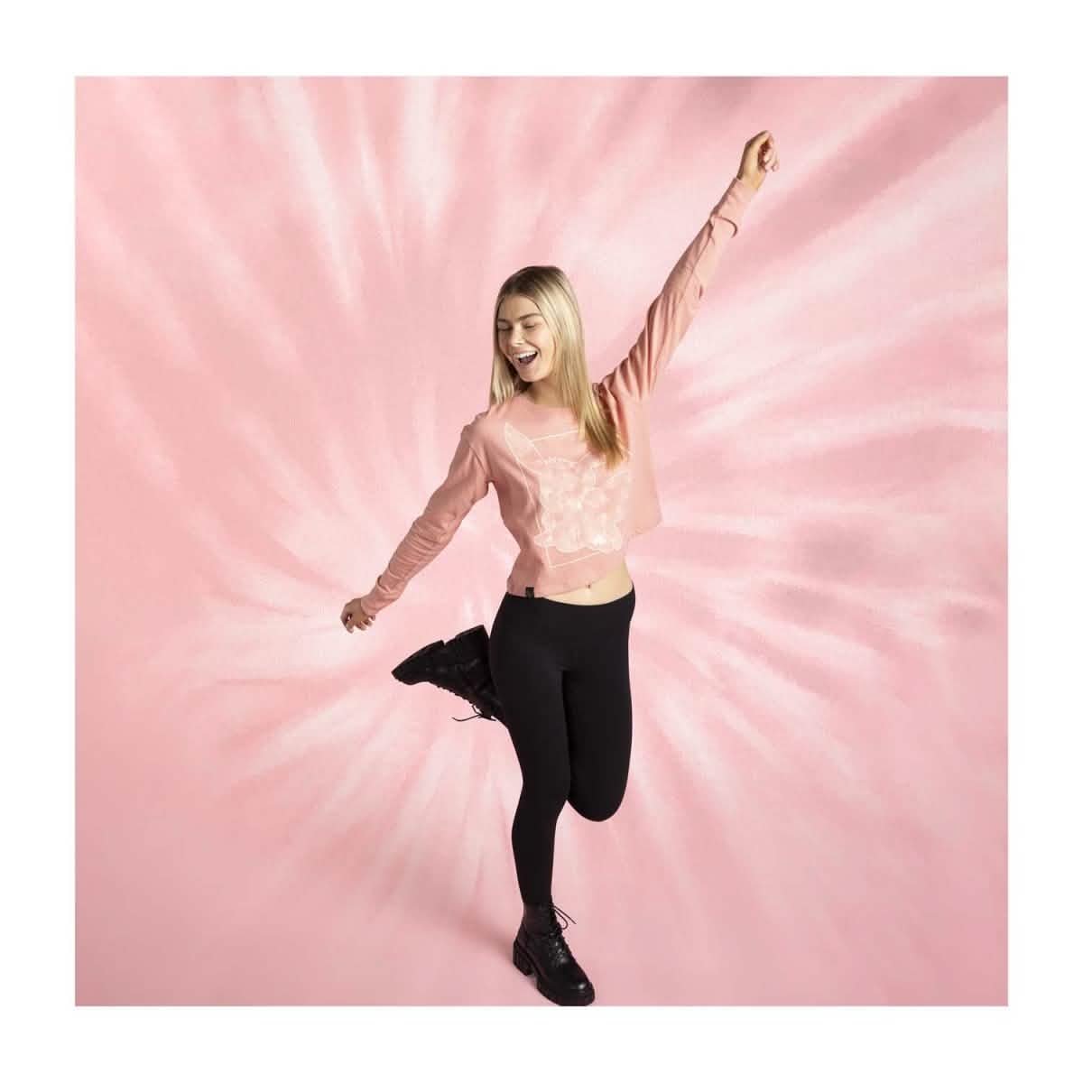 Eevee Pokémon Nature: Fall Pink Heavyweight Crop Long-Sleeve Shirt - Women – view 8 – DnD apparel