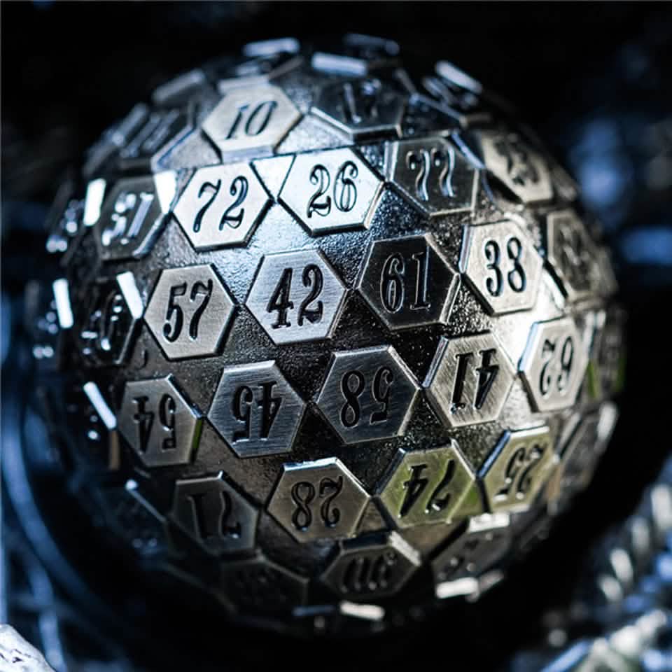 Silver Oracle – view 12 – metal DnD dice set