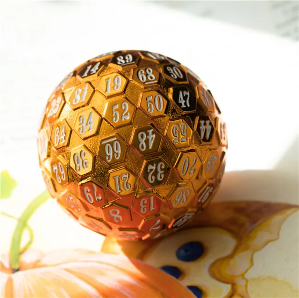 Sunfire Oracle – view 12 – metal DnD dice set