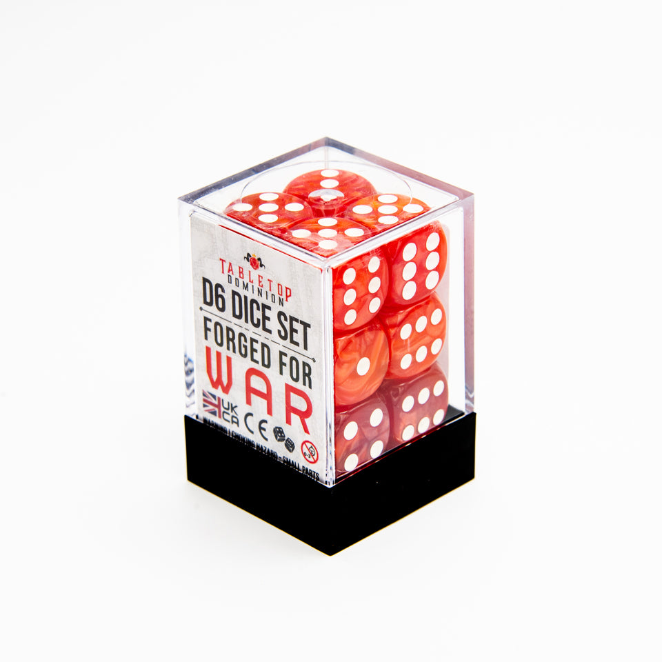 Dés RPG - 16mm x 12 - Red Swirl main image 1