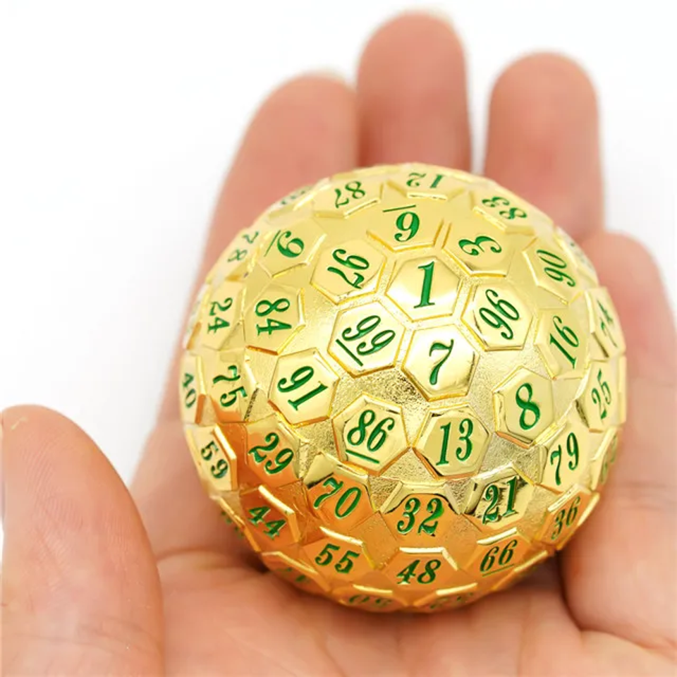 Golden Oracle – view 10 – metal DnD dice set