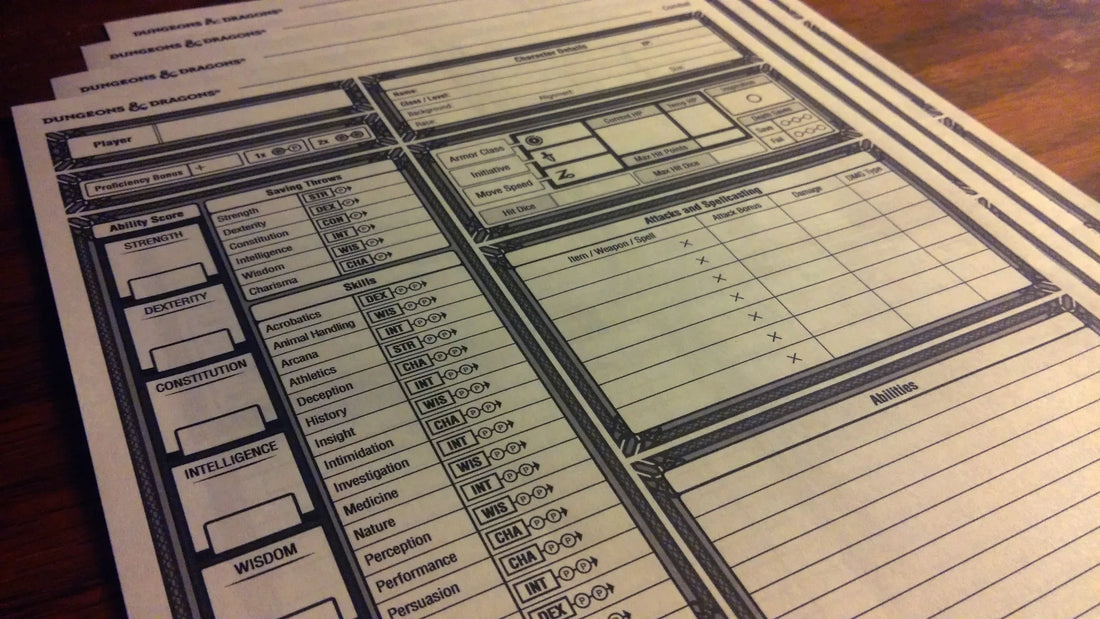 Dungeons and Dragons Character sheet