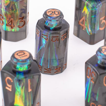 Gravebound Elixir | Potion Bottle Resin Dice Set | Sharp Edge | 7 Piece Set